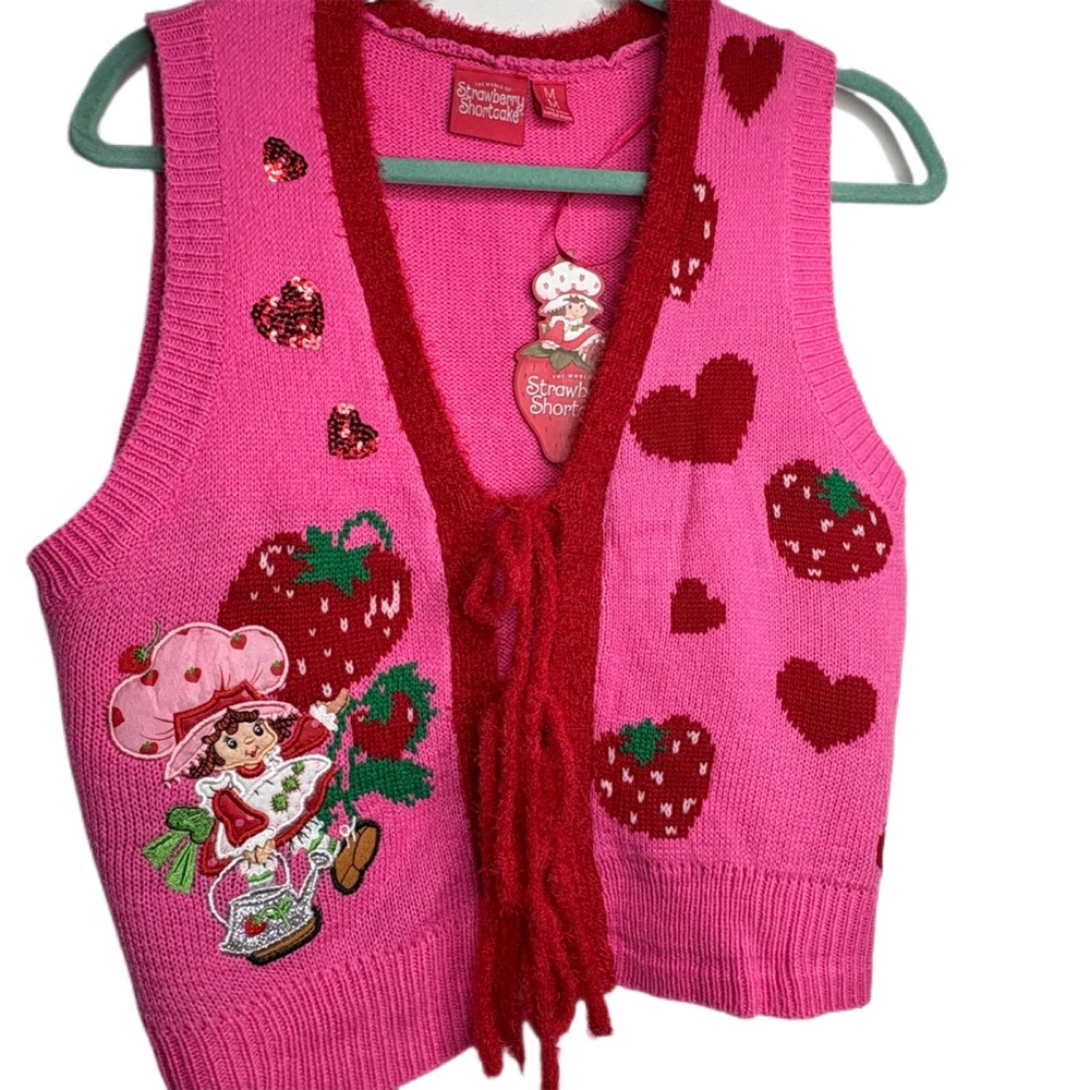 Pink Strawberry Shortcake Knit Vest